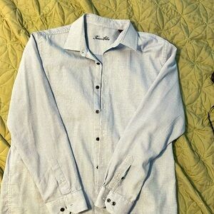 Tasso Elba light blue long sleeve button up size LG 16-16.5.